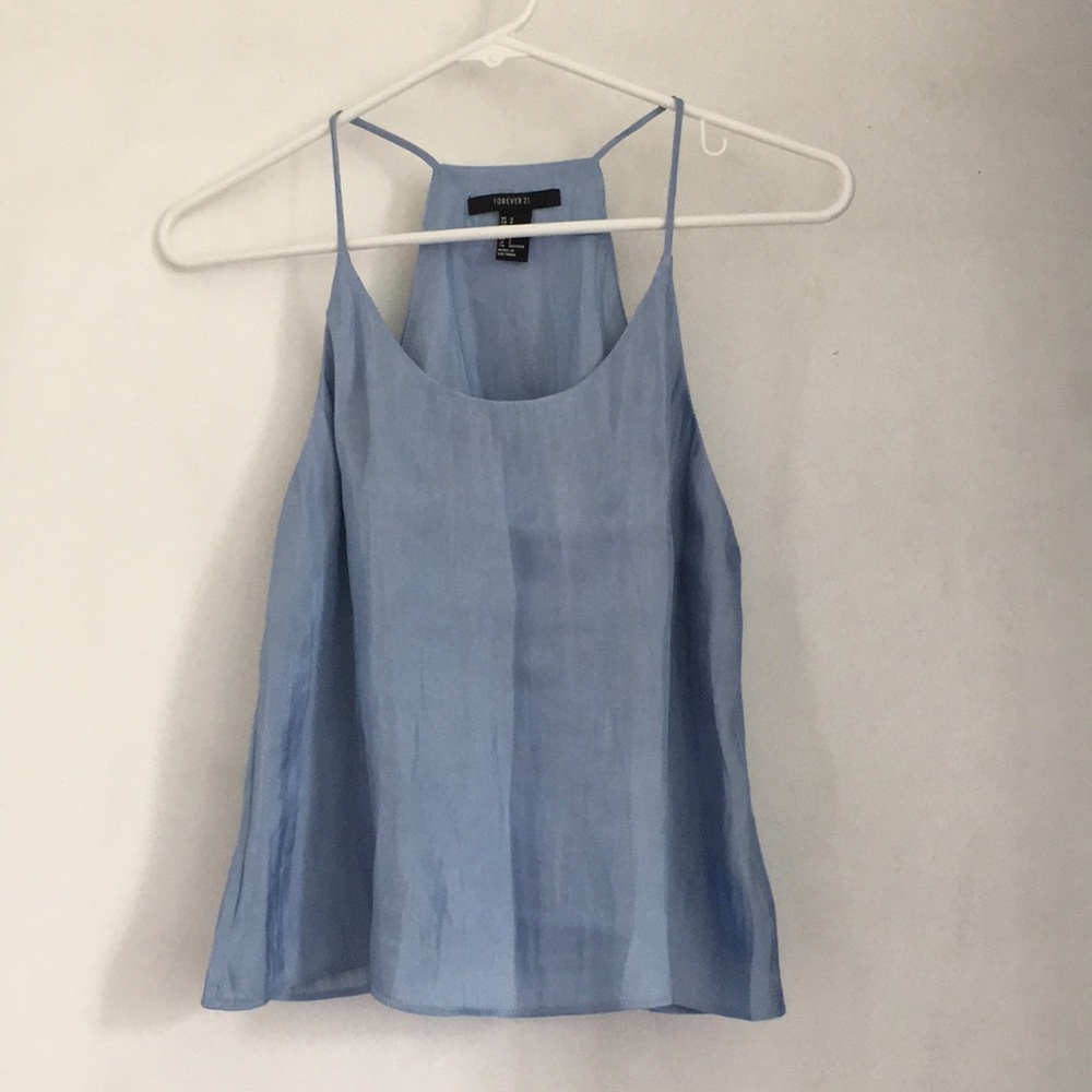 Dusty Blue Flowy Tank Top - Picture 1 of 1